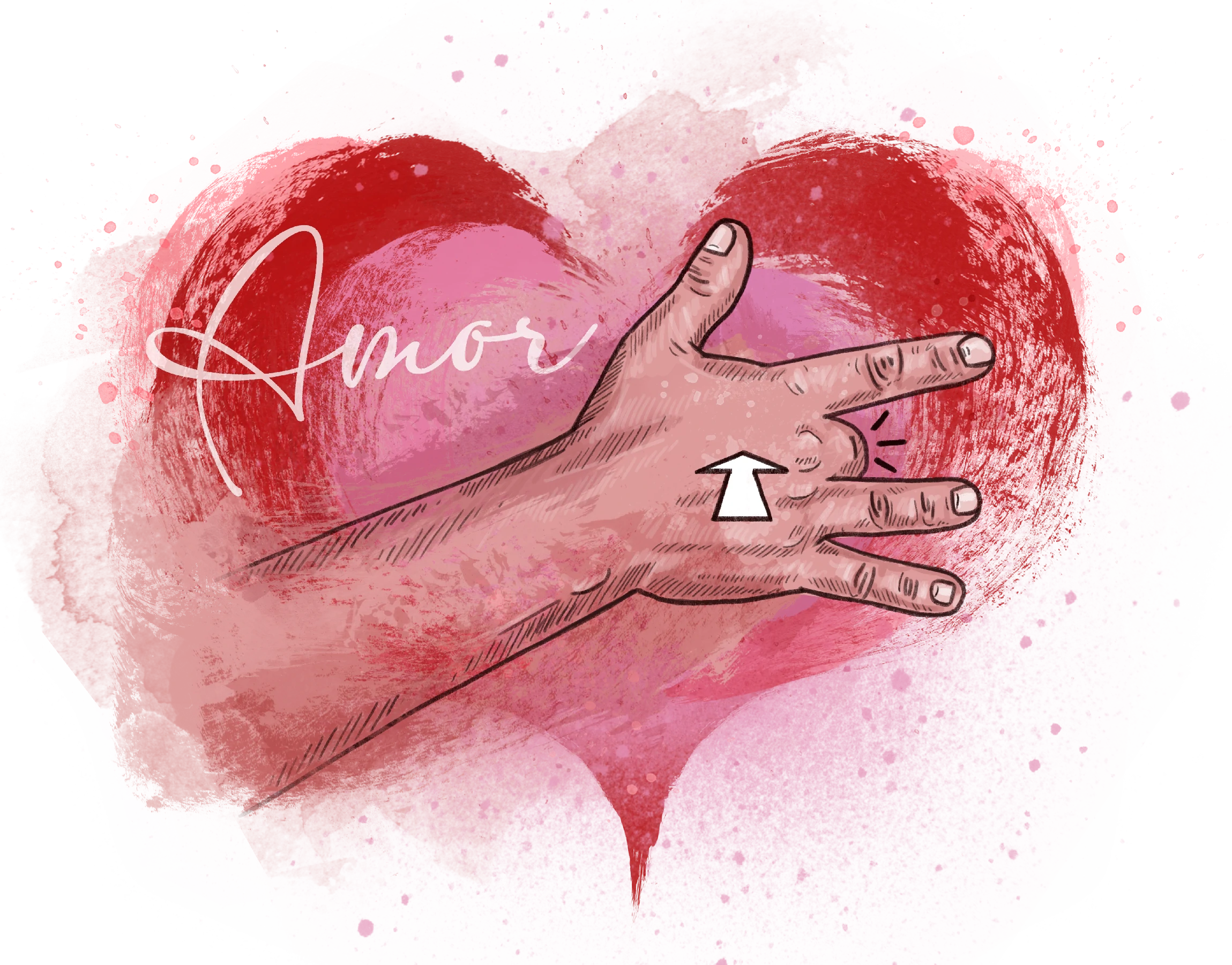 Lámina Amor texto rojo